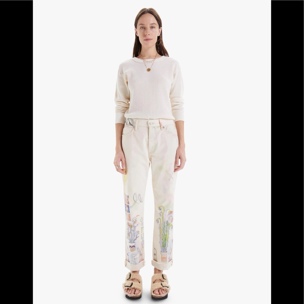 NWT MOTHER The Scapper Cuff Ankle Fray in Superstition size 29